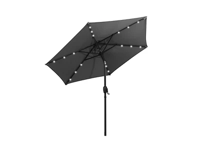 Slickblue Solar Patio Umbrella with Led Lights and Crank Handle