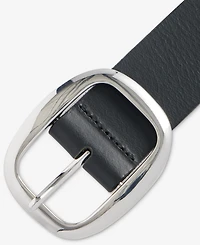 I.n.c International Concepts Centerbar Oval Buckle Leather Belt, Macy's Exclusive