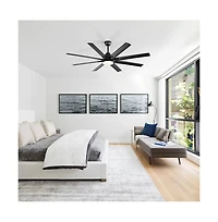 Sofucor 52-inch Modern Exquisite Black 8-Blade Ceiling Fans with Adjustable Led Lights and Intelligent Remote Control
