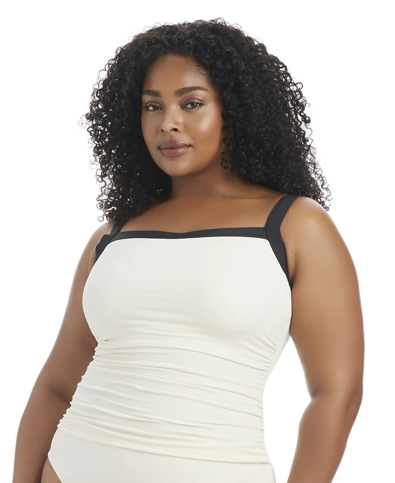 Bleu by Rod Beattie Plus Square Neck One-Piece Swimsuit