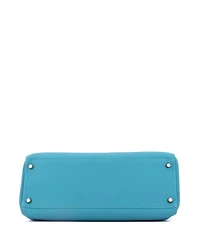 Pre-Owned HERMES Kelly Handbag Blue Togo with Gold Hardware