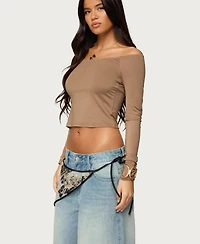 Edikted Womens Tahlia Off Shoulder Top