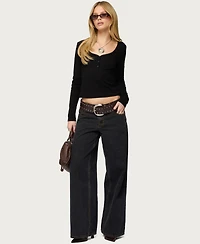 Edikted Womens Leah Henley Top