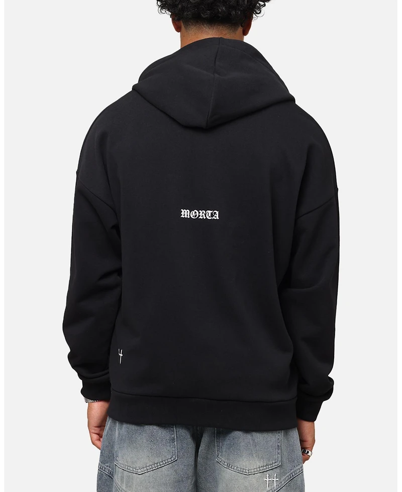 Saint Morta Men's Gothic Distressed Zip Hoodie