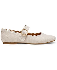 Dv Dolce Vita Women's Melora Buckle Scalloped Mary Jane Flats