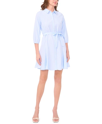 Msk Women's Tie Waist Collared Neck Dress