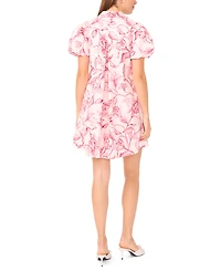 Msk Women's Back-Vent Collared Neck Dress