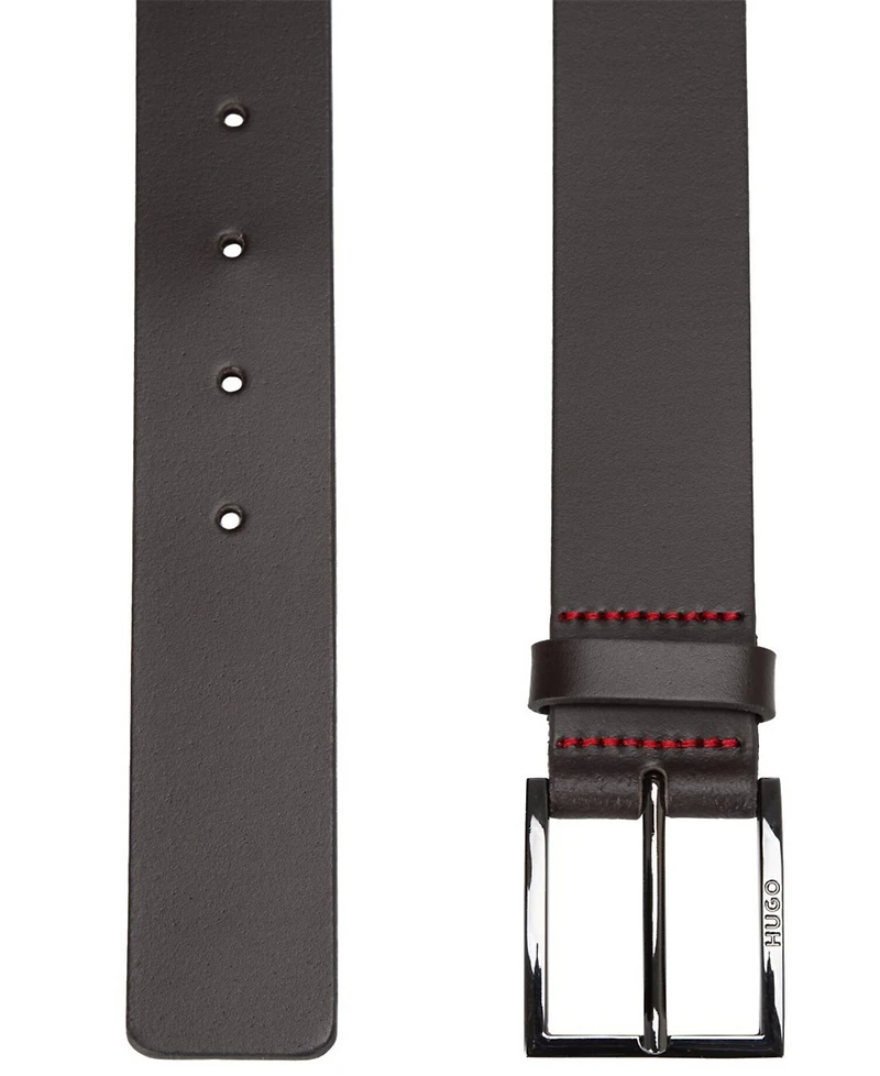 Hugo Boss Men's Embossed Logo Leather Belt