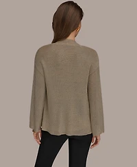 Donna Karan New York Women's Metallic V-Neck Long-Sleeve Cardigan