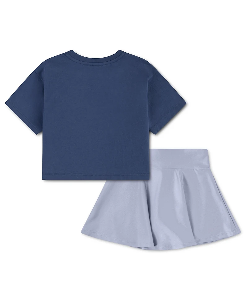 Nike Girls' Toddler 2T-4T Move with Nature Shine Crewneck T-Shirt and Scooter Shorts, 2-Piece Set