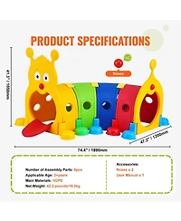 Slickblue Caterpillar Crawl Tunnel for Kids, Indoor Outdoor Play Toy