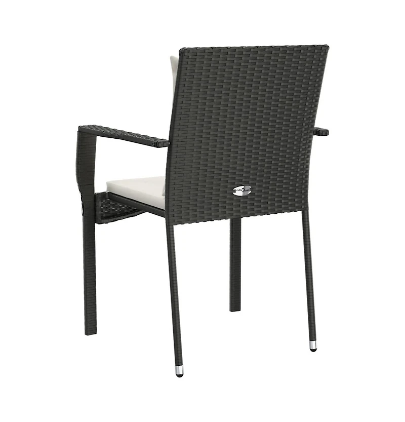vidaXL Garden Chair Black Pe Rattan Standard Size Durable Garden Chair