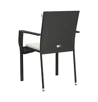 vidaXL Garden Chair Black Pe Rattan Standard Size Durable Garden Chair
