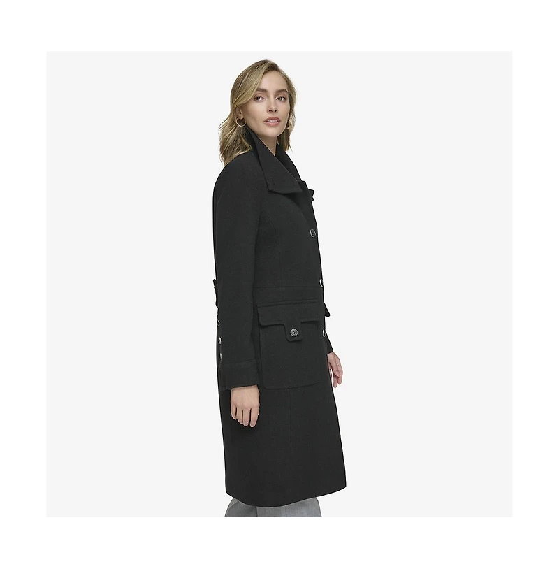 Andrew Marc Women's Almedia Sb Wool Twill Coat With Back Belt