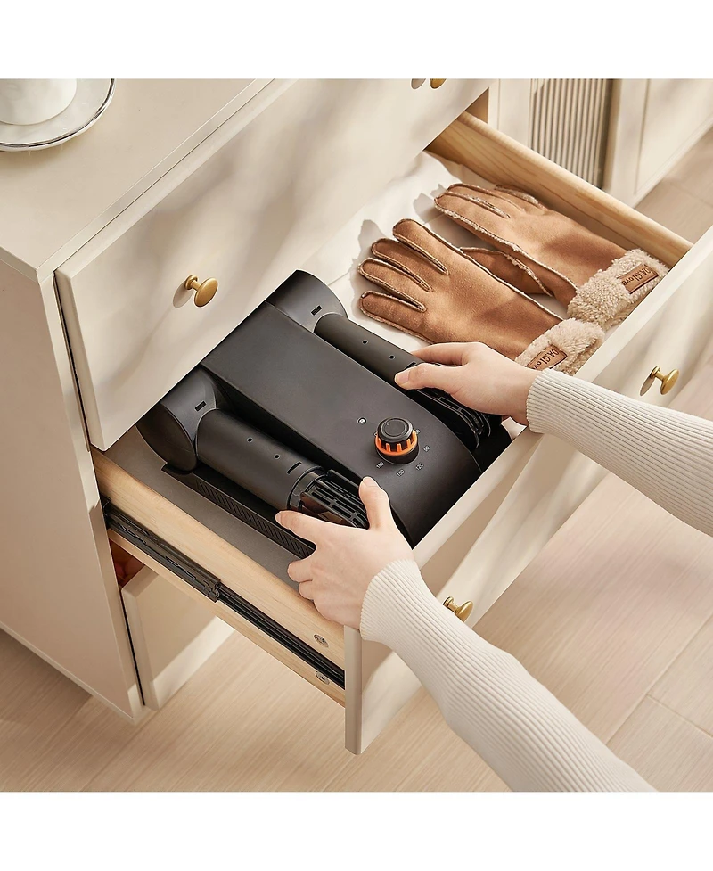 Ecooso Shoe Dryer, Foldable 2-Tube Boot Dryer w/ Timer, Heated Blower, V0 Flame-Retardant, Portable