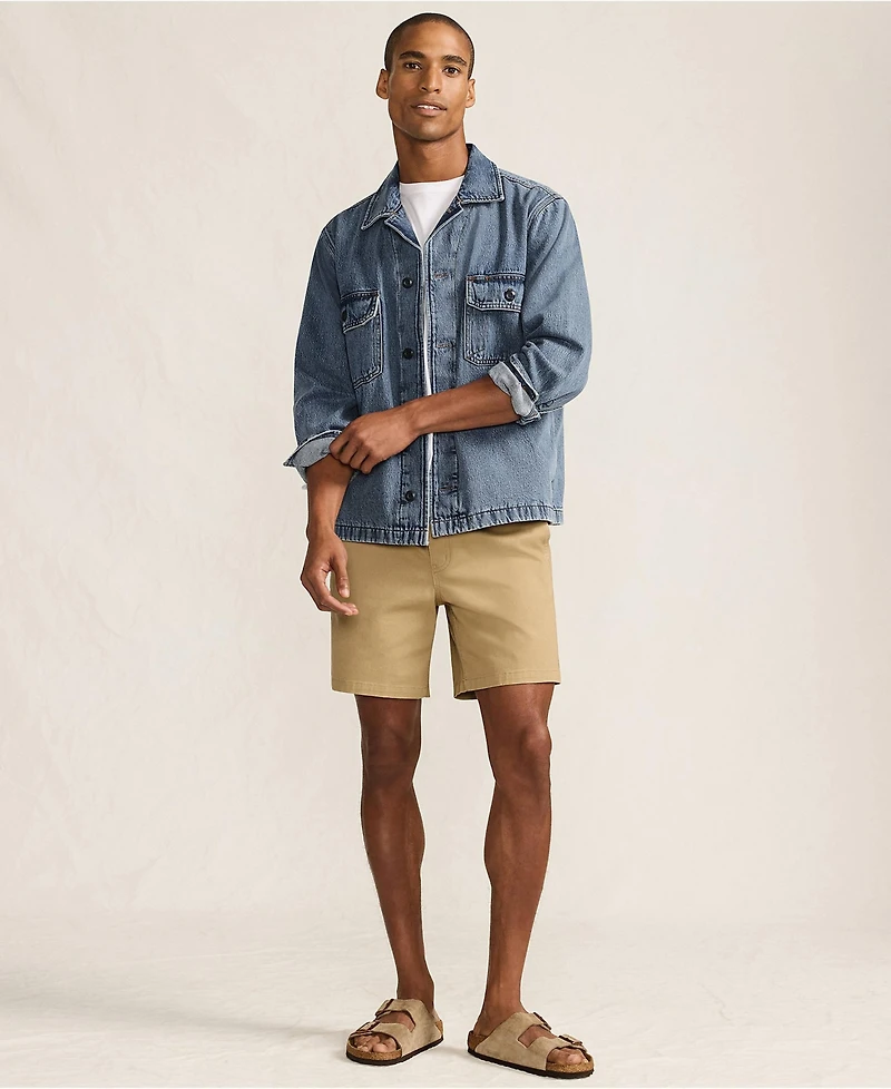 Lands' End Men's Denim Utility Shirt Jacket