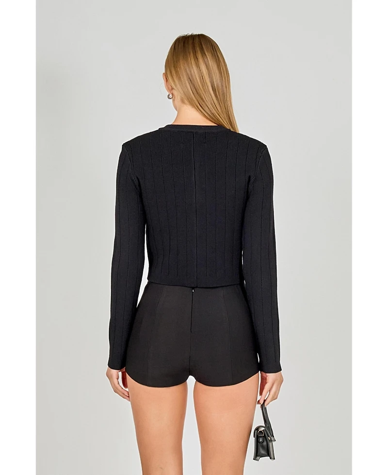 endless rose Women's Bow Detail Cropped Top