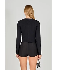 endless rose Women's Bow Detail Cropped Top