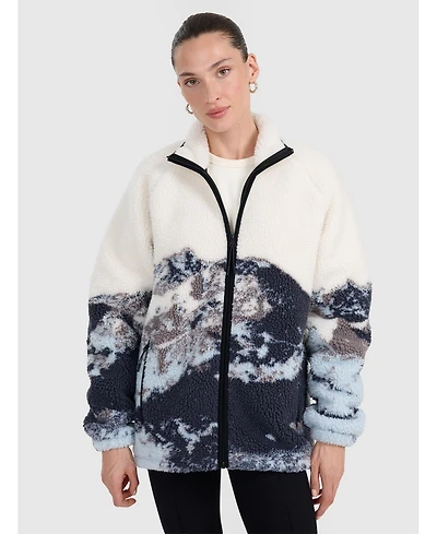 4F Women's Unisex sherpa fleece oversize with stand-up collar