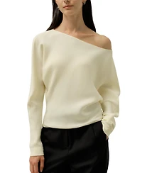 Lilysilk Women's Long Sleeve Gathered Silk Top