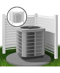Casafield 48" x 48" Louvered Privacy Screen - Outdoor Vinyl Fence Panel Enclosure for Ac / Trash Bins / Pool Equipment - White