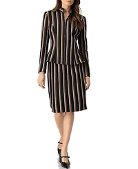 Ivonne Women's Striped Knee Lenght Skirt