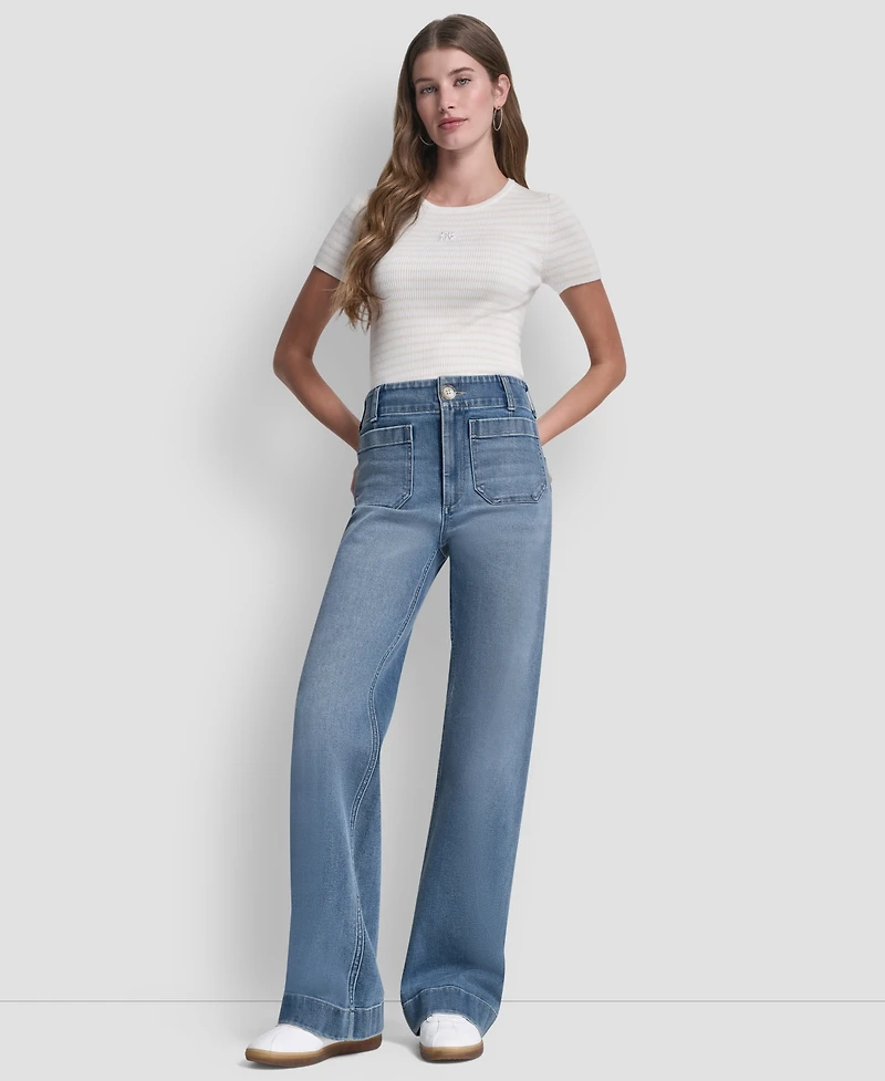 Dkny Jeans Petite High-Rise Wide Leg