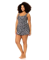 Raisins Curve Trendy Plus Calabria Printed Swim Dress