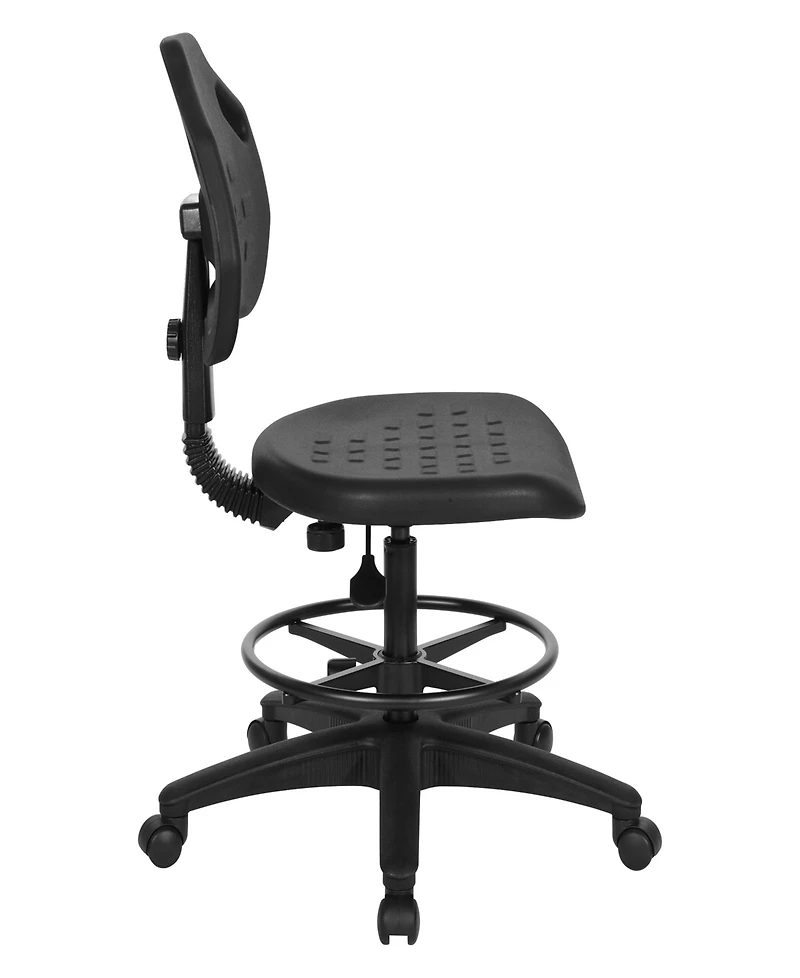 Osp Home Furnishings 35.25" Metal Self Skinned Urethane Intermediate Drafting Chair