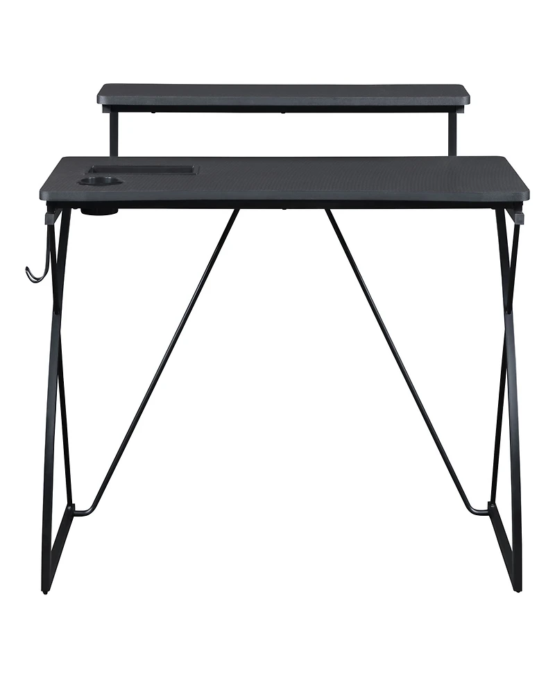 Osp Home Furnishings 44" Wood Biome Battlestation Gaming Desk with Bluetooth Led Lights