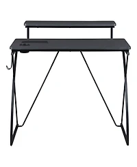 Osp Home Furnishings 44" Wood Biome Battlestation Gaming Desk with Bluetooth Led Lights