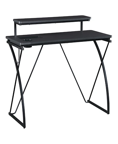 Osp Home Furnishings 44" Wood Biome Battlestation Gaming Desk with Bluetooth Led Lights