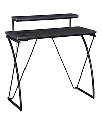 Osp Home Furnishings 44" Wood Biome Battlestation Gaming Desk with Bluetooth Led Lights