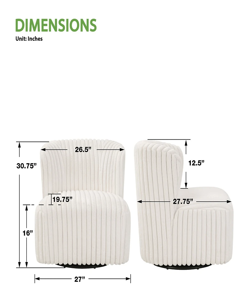 Osp Home Furnishings 27" Wood Lucia Swivel Chair