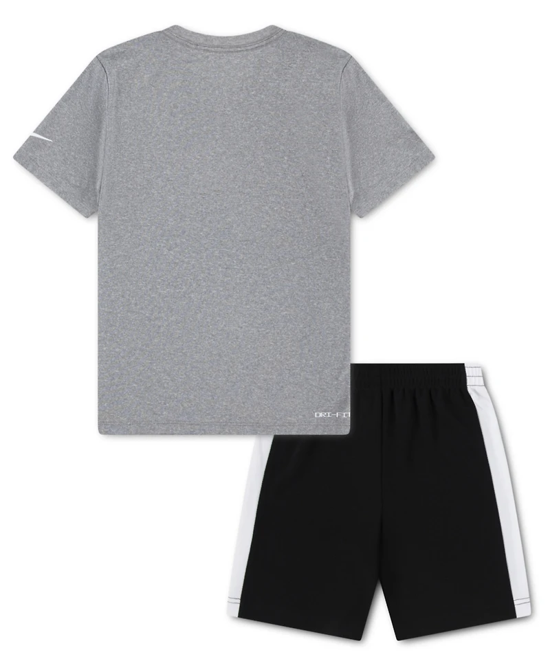 Nike Little Boys Dri-fit Swoosh T-Shirt & Shorts, 2 Piece Set