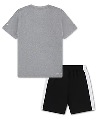 Nike Little Boys Dri-fit Swoosh T-Shirt & Shorts, 2 Piece Set