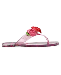 Betsey Johnson Women's Trenten Rose Jelly Thong Sandals