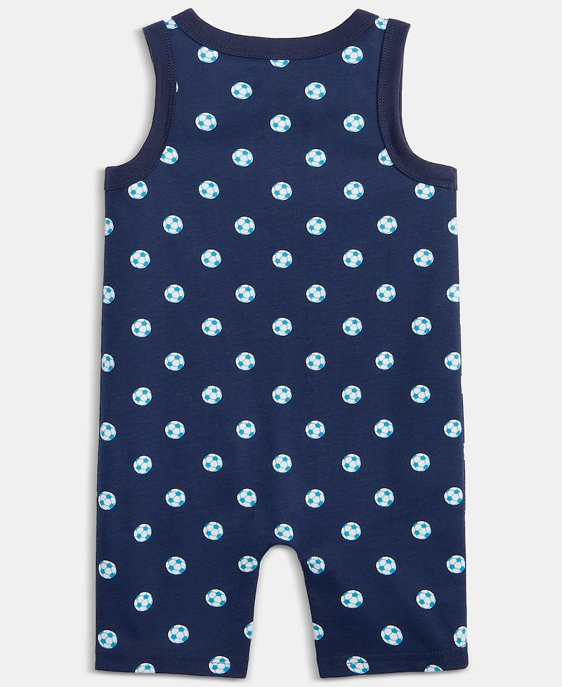 First Impressions Baby Boys' Soccer-Print Cotton Sunsuit, Macy's Exclusive