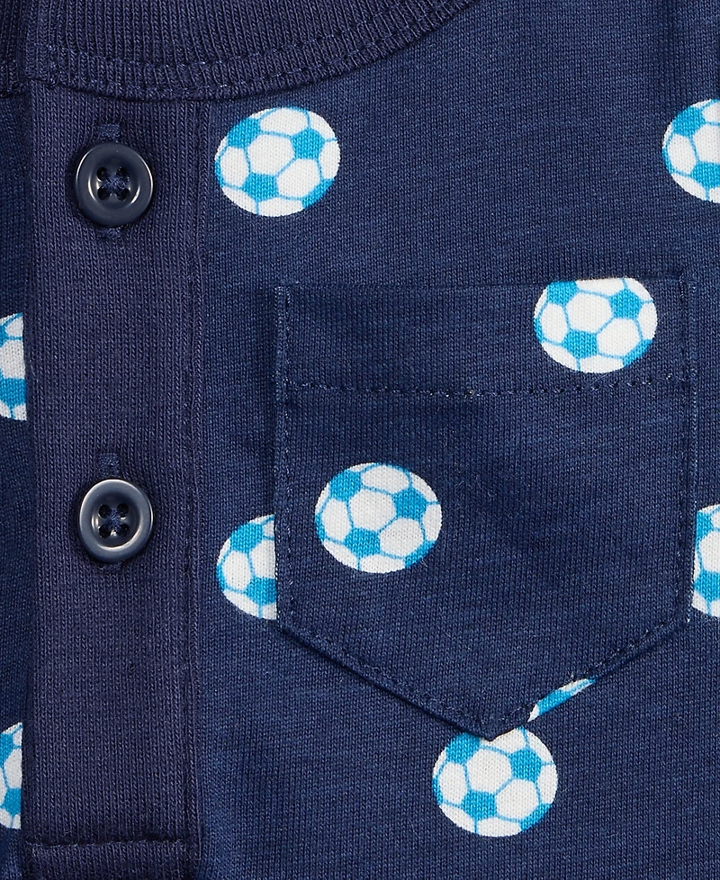 First Impressions Baby Boys' Soccer-Print Cotton Sunsuit, Macy's Exclusive