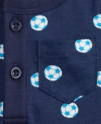 First Impressions Baby Boys' Soccer-Print Cotton Sunsuit, Macy's Exclusive