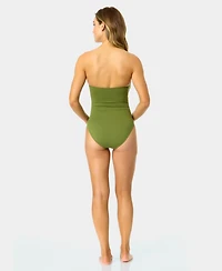 Anne Cole Twist-Front Ruched One-Piece Swimsuit