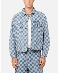 Xxiii Men's Checker Board Trucker Jacket