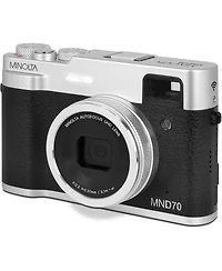 Minolta Minolta MND70 Retro 48 Mp Autofocus / 5K Ultra Hd Dual Lens Camera w/WiFi (Silver/Black)
