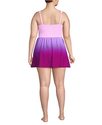 Lands' End Women's SlenderSuit Wrap Swim Dress Swimsuit