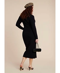 Eloquii Women's Heart Cutout Midi Dress