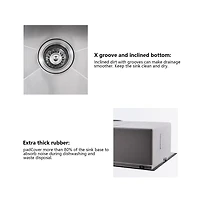 flynama 27x18inch Undermount Kitchen Sink 18 Gauge Stainless Steel Deep Basin Sink Grid Included