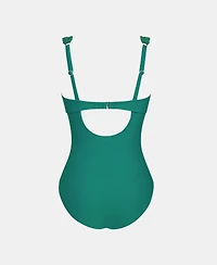 Cupshe Women's V-Neck One-Piece Swimsuit with Adjustable Straps and Back Hook