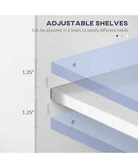 Homcom Wash Room Medicine Cupboard with Double Swing Doors, White