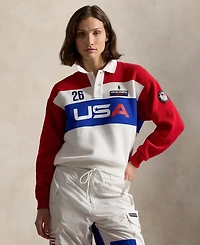 Polo Ralph Lauren Women's Team Usa Graphic Collar Long-Sleeve Knit Top