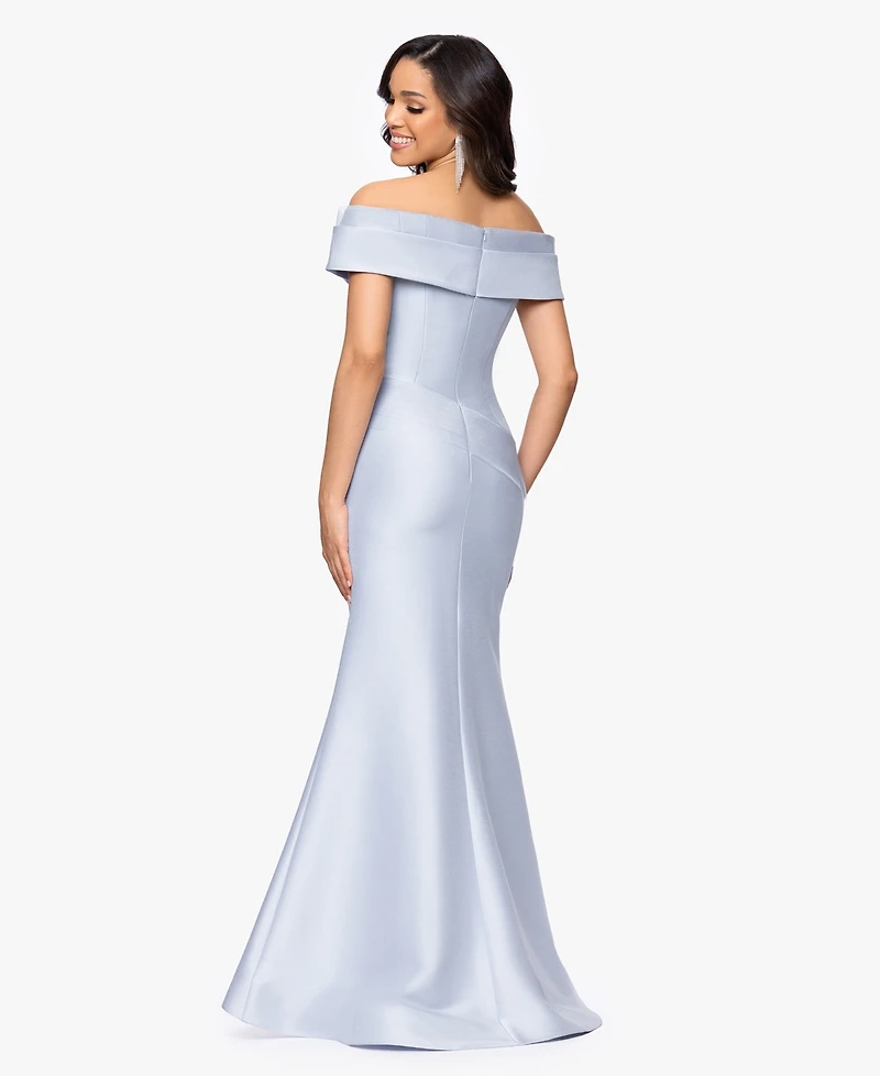 Betsy & Adam Women's Off-The-Shoulder Gown